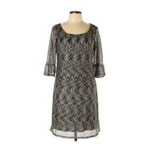 CHRIS McLaughlin Chevron Knit Ruffle Sleeve‎ Dress